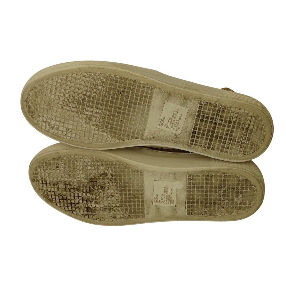 Steve Madden Gold Perforated Slip-On Loafer Shoes Women Size 9 M Faux Leather - Picture 6 of 8